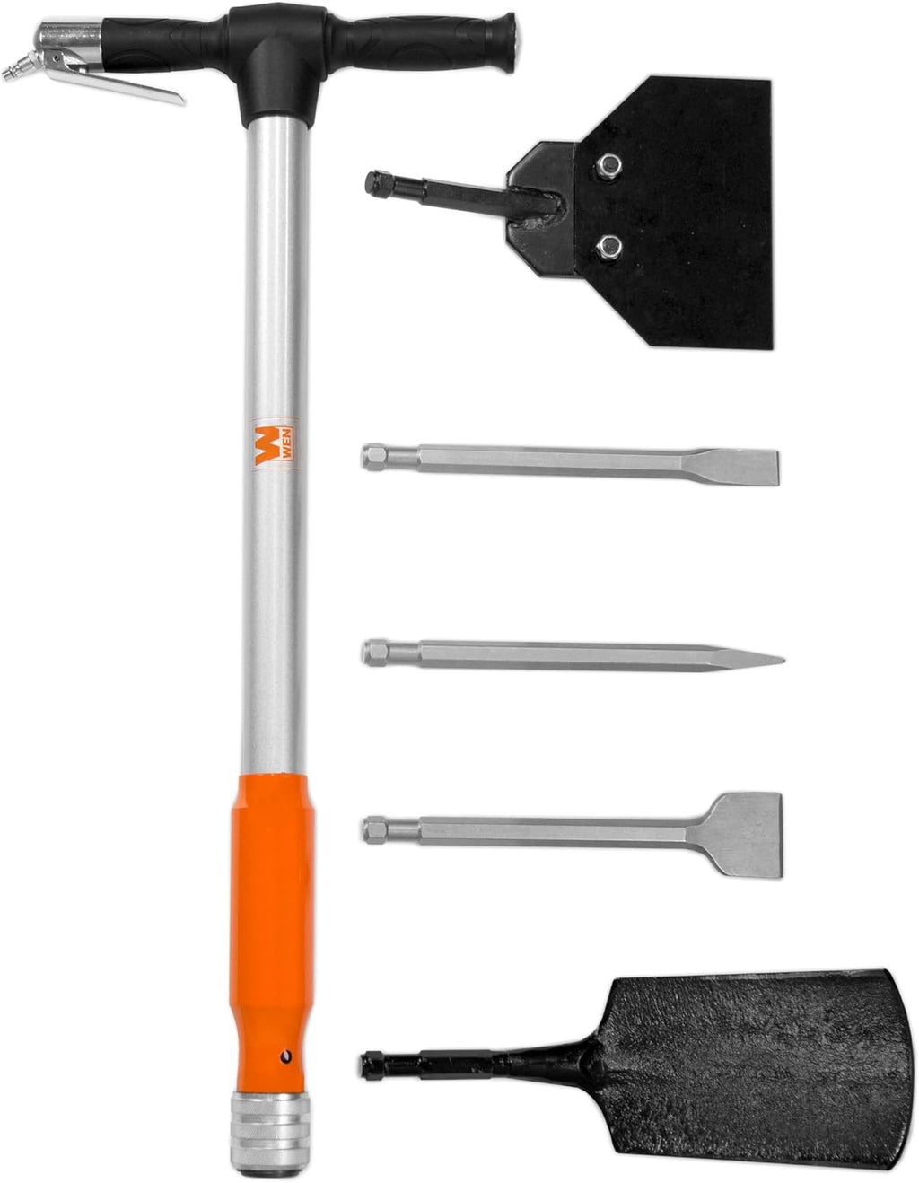 WEN 61635 5-in-1 Pneumatic Multi-Function Tool with Scraper, Shovel, and Chisel Attachments