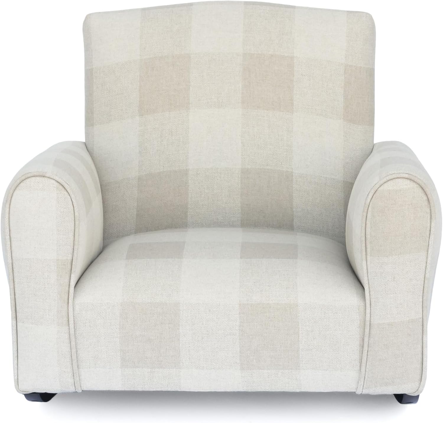 Kid Rocking Chair for Toddlers, Child Chair for Little Kids, Upholstered Toddler Armchair for Children, Comfy and Cute Little Kid Chairs (Rockers, Natural Check)