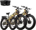 2026 Dual Motor Electric Bike for Adults AWD 5000W/3000W Peak 40 MPH/30 MPH E Dirt Bike, 52V/48V Removable Battery 65/80/150 Miles Max Long Range with Full Suspension 26' Fat Tires Mountain Bike
