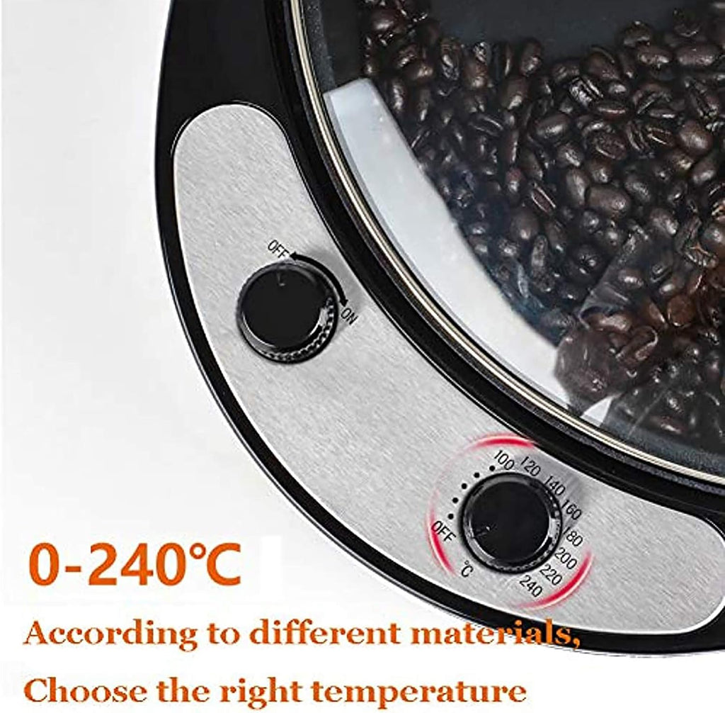 Coffee Machine 1800W Coffee Bean Roaster, Bevel Design Coffee Roaster with Temperature Adjustment Cereal Coffee Machine Suitable Household Baking High Capacity 800G