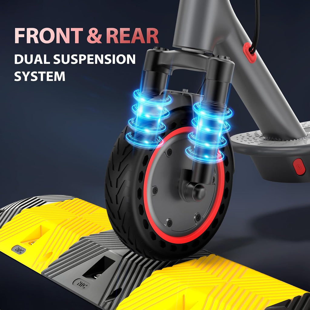 MAXSHOT Electric Scooter for Adults, 8.5/14' Tires, 19/22Mph, 350W/500W Motor, 16-28 Miles Range, Folding E-Scooter with Dual Suspension,APP Control