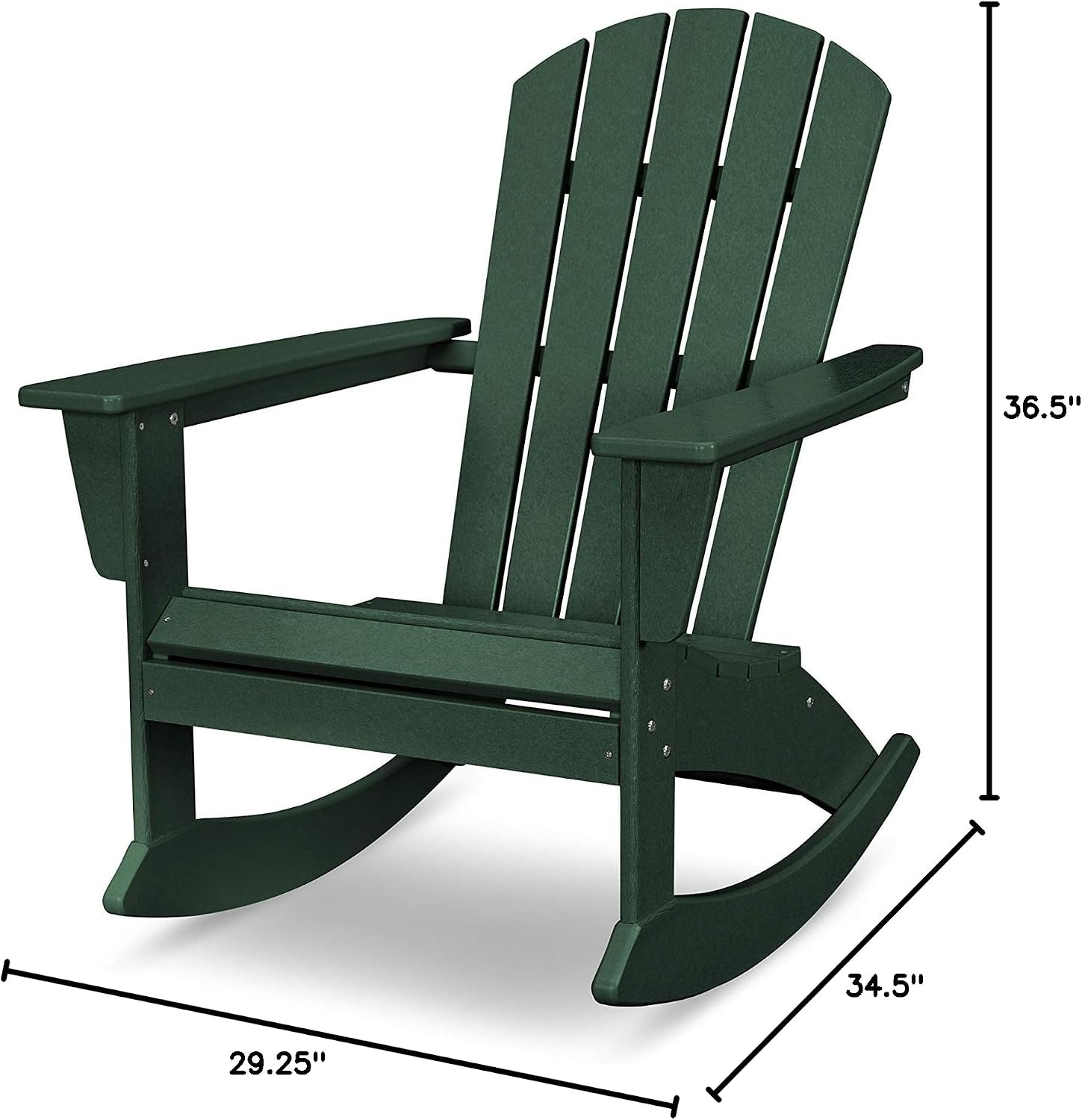 POLYWOOD® Nautical Adirondack Rocking Chair in Green