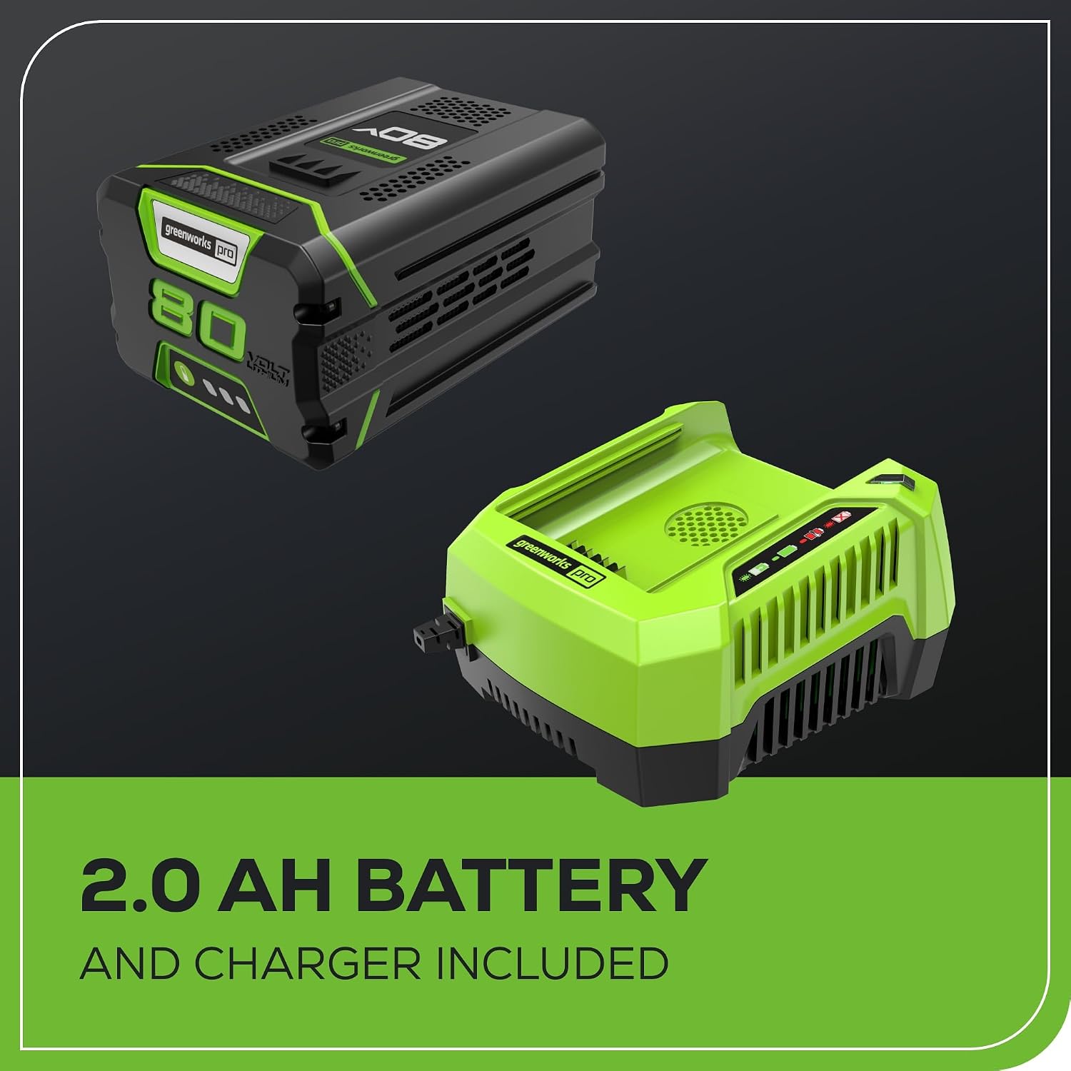 Greenworks 80V 20' Brushless Pole Hedge Trimmer, 2.0Ah Battery and 2A Charger