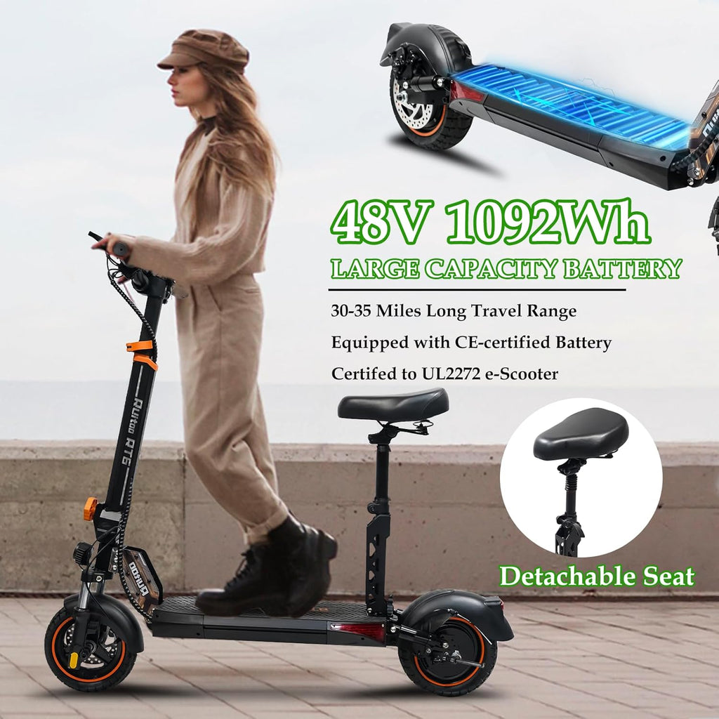 Electric Scooter for Adults, 5600W/1500W/1200W/800W Motor Fast Electric Scooter, 46/40/35 MPH Top Speed, 27Ah/20.8Ah/15.6Ah Battery, 10/11' Off Road Tire Foldable E-Scooter for Commuter Outdoor campus