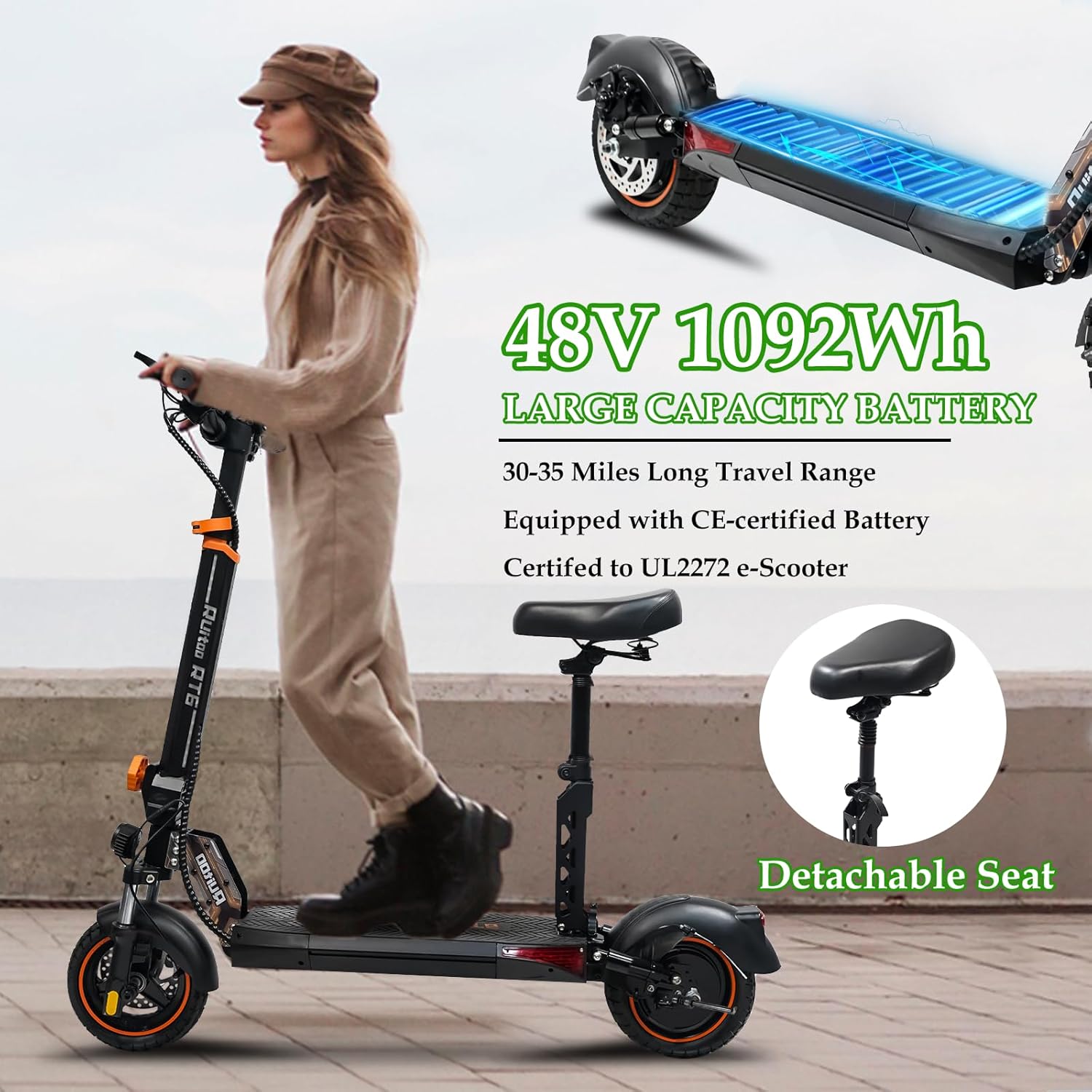 Electric Scooter for Adults, 5600W/1500W/1200W/800W Motor Fast Electric Scooter, 46/40/35 MPH Top Speed, 27Ah/20.8Ah/15.6Ah Battery, 10/11' Off Road Tire Foldable E-Scooter for Commuter Outdoor campus