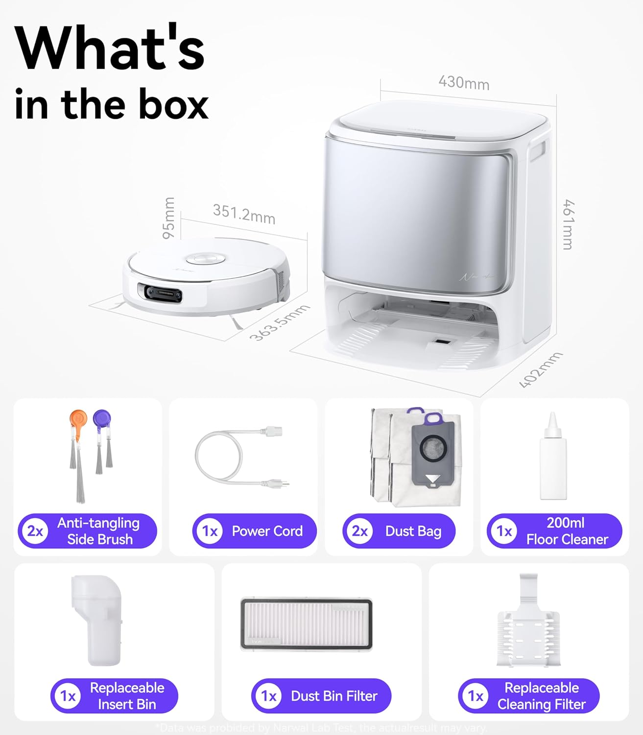NARWAL Flow Robot Vacuum and Mop Combo, FlowWash Real-Time Self-Cleaning Track Mop, 22,000 Pa Suction, Dual-Camera AI Obstacle Avoidance, Carpet & Edge Cleaning, Self-Emptying Robot Vacuum (Renewed)