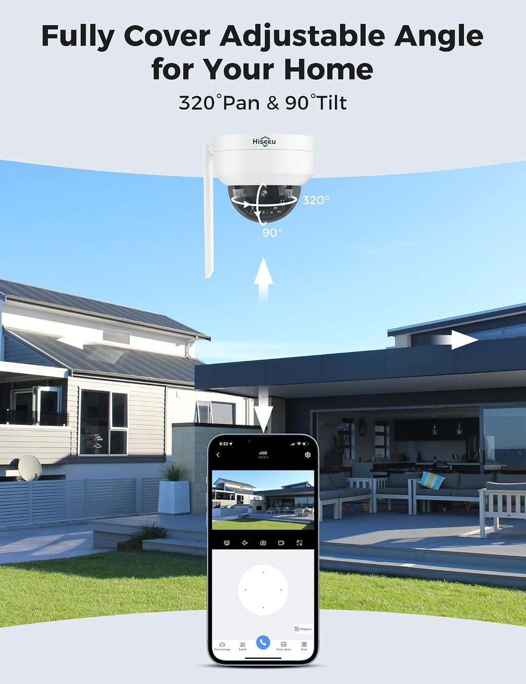 [3TB Storage] Hiseeu Security Cameras Wireless Outdoor System with 15' LCD Monitor 10CH NVR,5MP PTZ Dome Security Cameras System,Explosion-Proof Auto Tracking 4pcs WiFi Camera