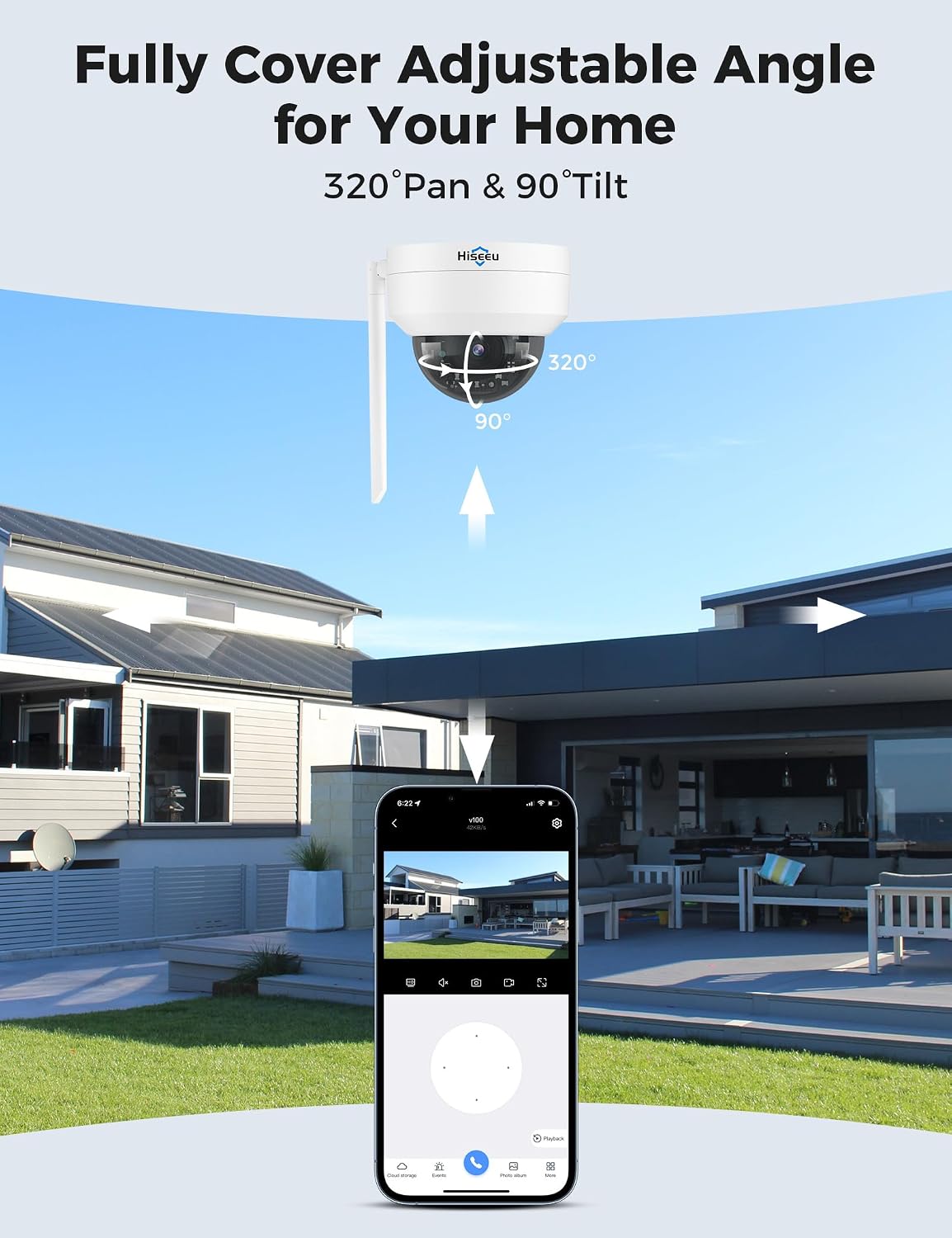 [3TB Storage] Hiseeu Security Cameras Wireless Outdoor System with 15' LCD Monitor 10CH NVR,5MP PTZ Dome Security Cameras System,Explosion-Proof Auto Tracking 4pcs WiFi Camera