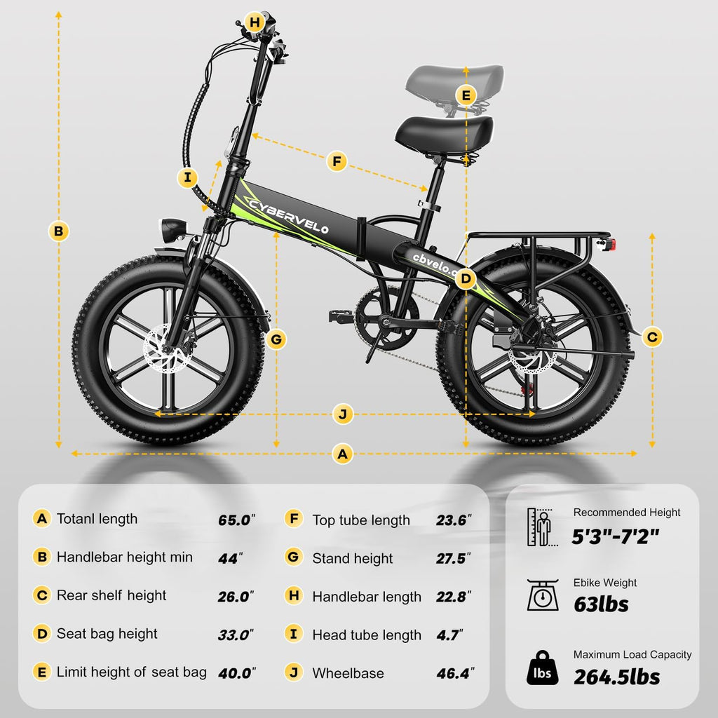 Folding Electric Bike, Removable Large Capacity Battery Ebike,Fat Tire Adult E-Bik,Long Range, Long-lasting Ebike