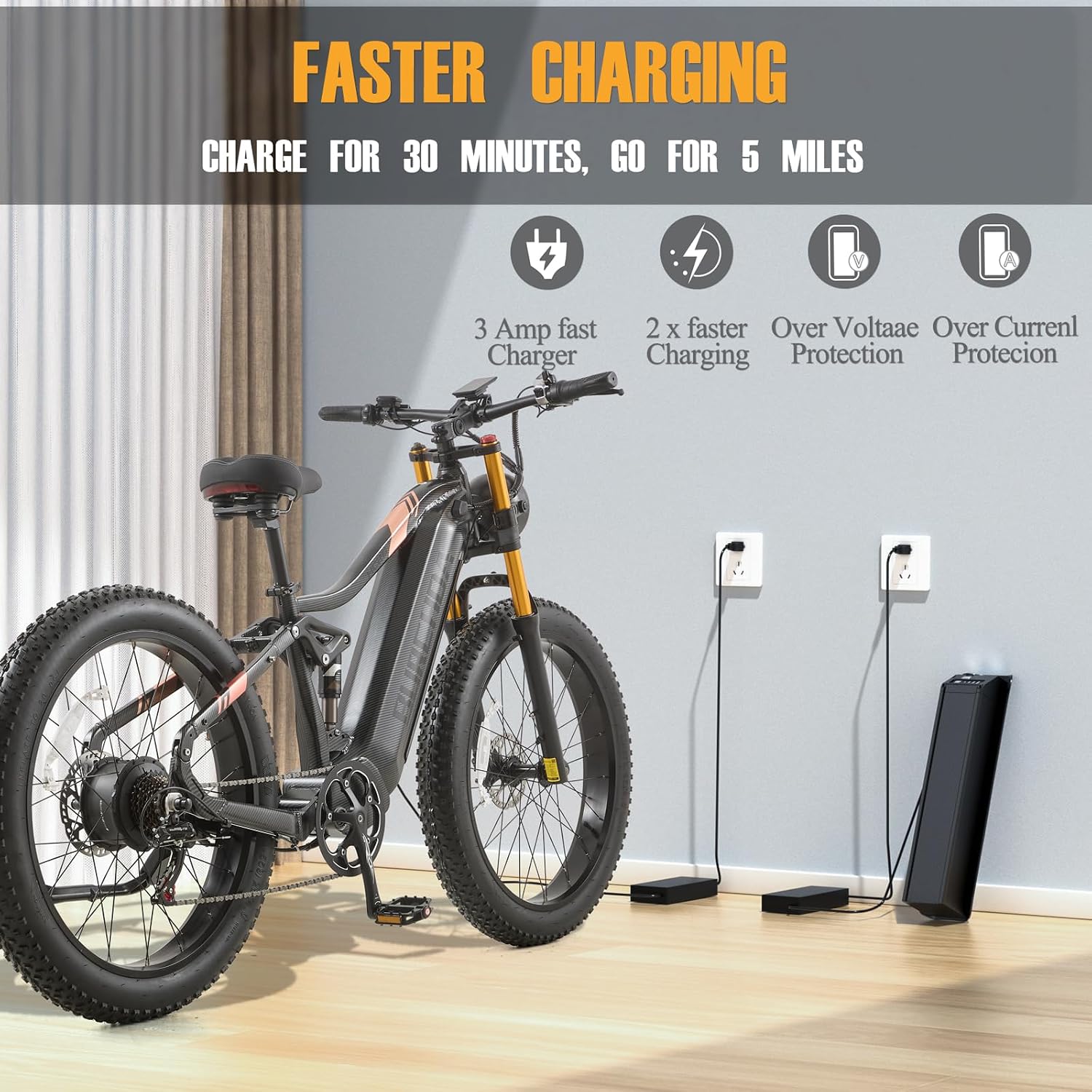 2026 Dual Motor Electric Bike for Adults AWD 5000W/3000W Peak 40 MPH/30 MPH E Dirt Bike, 52V/48V Removable Battery 65/80/150 Miles Max Long Range with Full Suspension 26' Fat Tires Mountain Bike