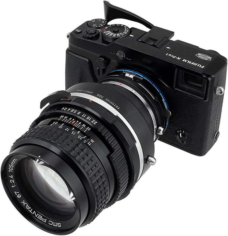 Fotodiox Pro Lens Mount Shift Adapter Pentax 6x7 (P67, PK67) Mount Lenses to Fujifilm X-Series Mirrorless Camera Adapter - fits X-Mount Camera Bodies Such as X-Pro1, X-E1, X-M1, X-A1, X-E2, X-T1