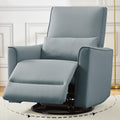 GAOMON Swivel Rocking Recliner Chair, Manual Leather Recliner Glider with Lumbar Support & Padded Armrest, Comfortable Rocker Nursery Single Sofa for Living Room and Bedroom (Gray)
