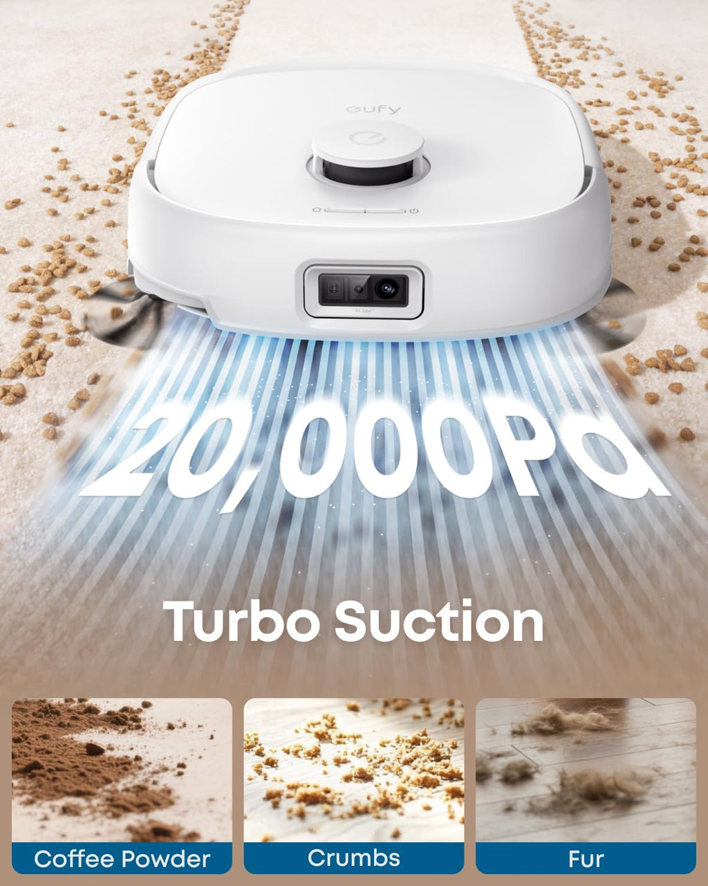 eufy Robot Vacuum E25 White & 3* Dust Bags (Bundle)