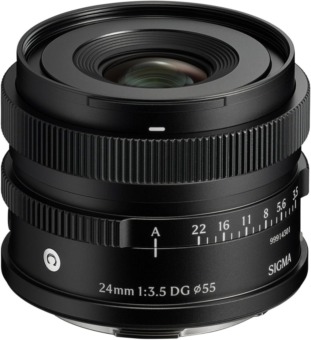 Sigma 24mm F3.5 DG Black Contemporary Lens for L Mount Bundle with Memory Card and Starter Kit for Cameras