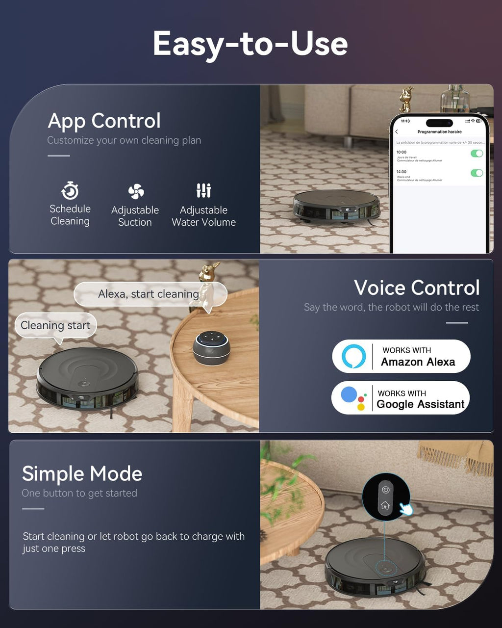 Robot Vacuum and Mop Combo, LiDAR Navigation, Ultra Slim Design, 9000Pa Suction Robotic Vacuum Cleaner – 200 Min Runtime, Auto Recharge, Customizable Cleaning for Pet Hair, Hard Floors