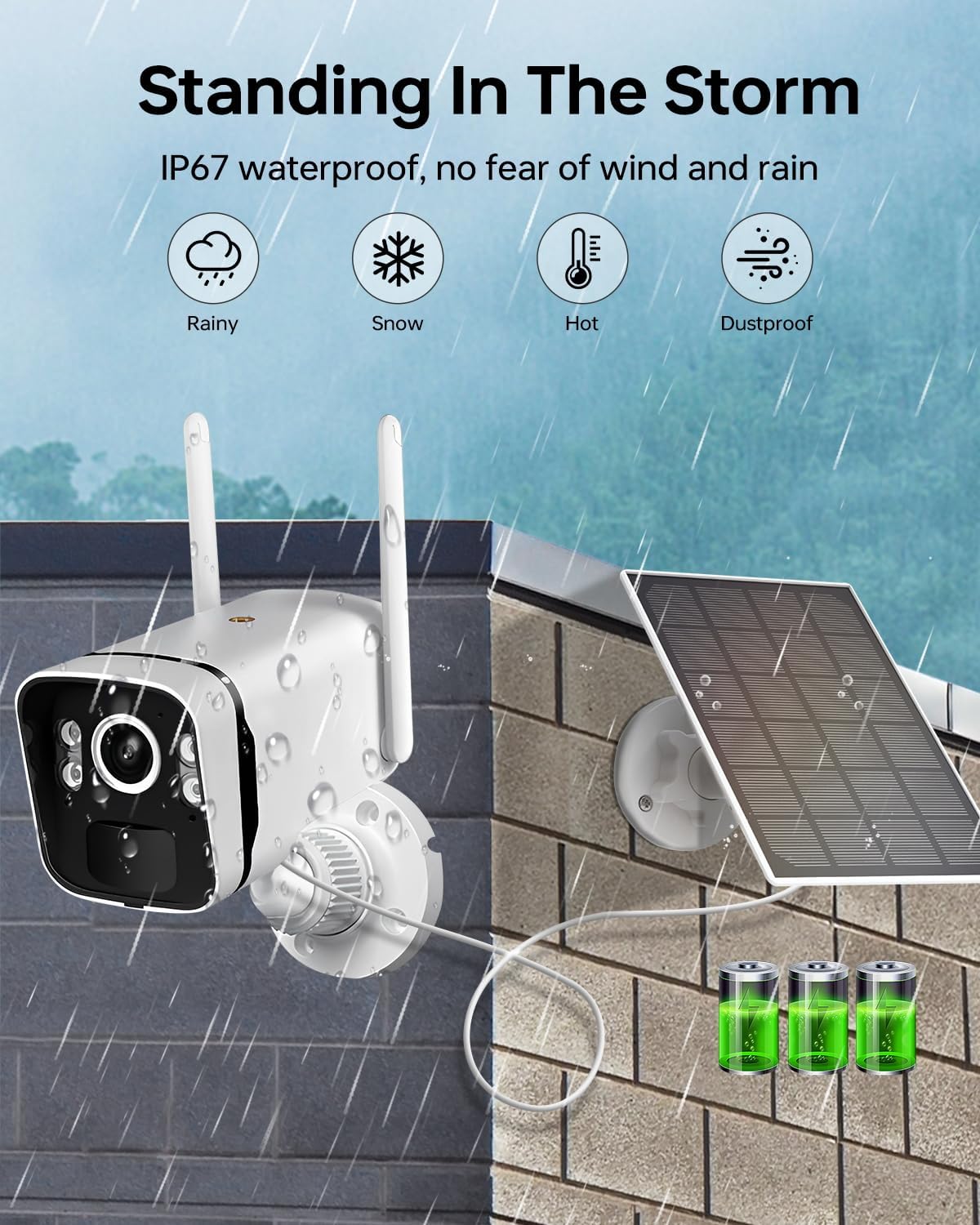 Solar Security Cameras Wireless Outdoor: 2.5K/4MP UHD Battery Solar Powered Home Security Wifi System with 10' LCD Monitor, 10CH NVR Color Night Vision Smart Motion Alert 2-Way Audio 64GB Storage
