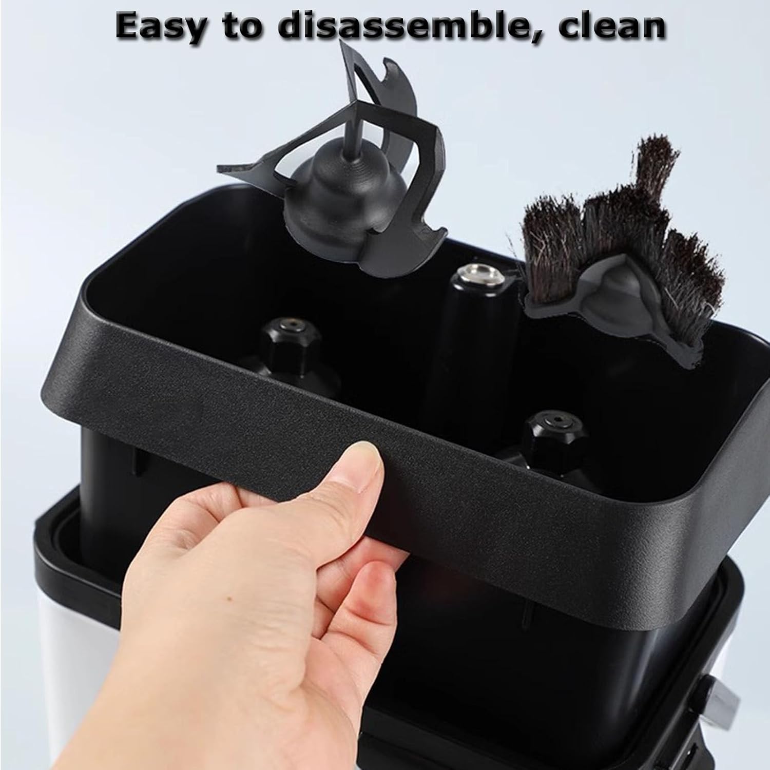 Automatic Coffee Grounds Cleaner for Espresso Machine, with 2 Scrapers & 1 Brush Head Wiper Cleaning Machine