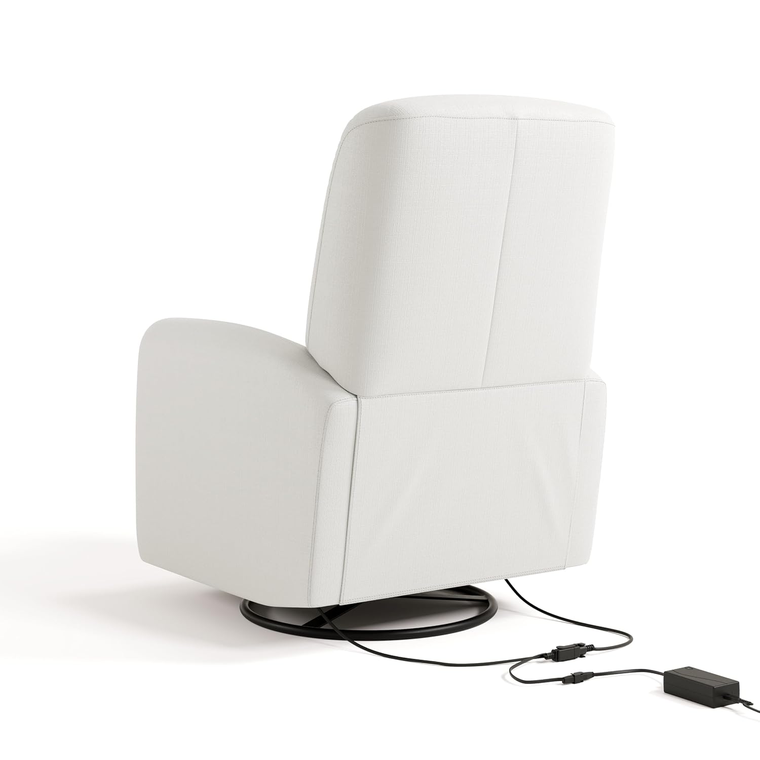 Graco Bellwood Power Recliner Swivel Glider (Ivory Basketweave) – Electronic Power Recliner for Nursery, Includes Dual-USB Charging Port for USB-A & USB-C, Glider Rocking Chair with Full Recline