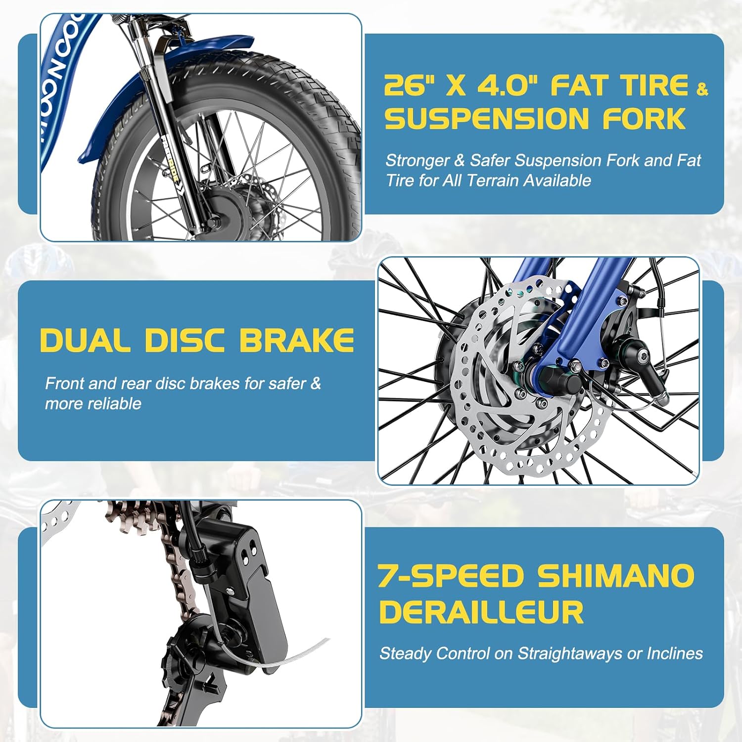 NAIZEA Electric Tricycle for Adults - 20' x 4' Fat Tire Electric Trike, 48V 500W Ebike, 3 Wheel Electric Bikes with Removable Battery, Aluminum Frame & Large Basket