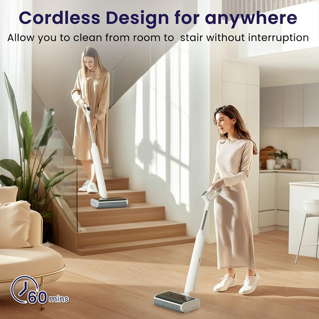 Lefant Cordless Wet Dry Vacuum Mop,Vacuum Cleaner for Home with 60 Mins Runtime,180° Lay-Flat,2 Adjustable Cleaning Modes,Anti-Tangle,Lightweight Stick Vacuum for Carpet,Pet Hair,Hardwood Floor LS100
