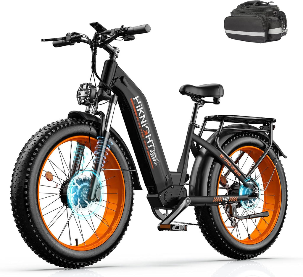Dual Motor Ebike, 3000W Electric Bike for Adults, 52V 20Ah 26' Fat Tire Fast Ebike Max 38 Mph, up to 90 Miles, Off-Road Mountain E-Bike for Men Women, Step-Through Design