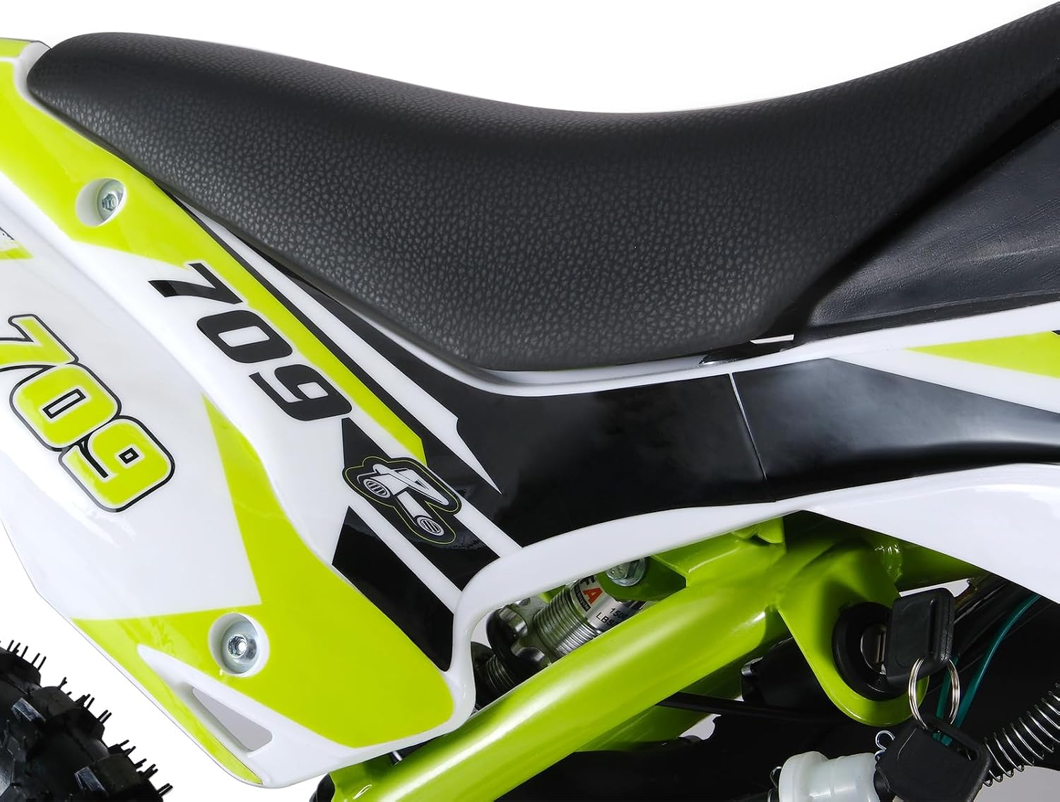 50cc Kids Dirt Bike, 2-Stroke Gas Power Dirt Bike Off Road Motocross Gas Dirt Bike with Front Rear Disc Brakes for Beginner Motocross Bikes for Kids 8-12 Max 30KM/H 150KG Load Green