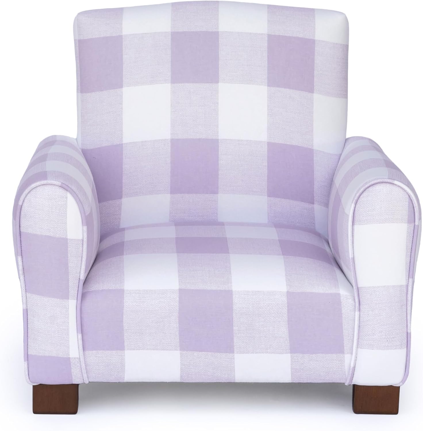 Kid Rocking Chair for Toddlers, Child Chair for Little Kids, Upholstered Toddler Armchair for Children, Comfy and Cute Little Kid Chairs (Legs, Lavender Check)