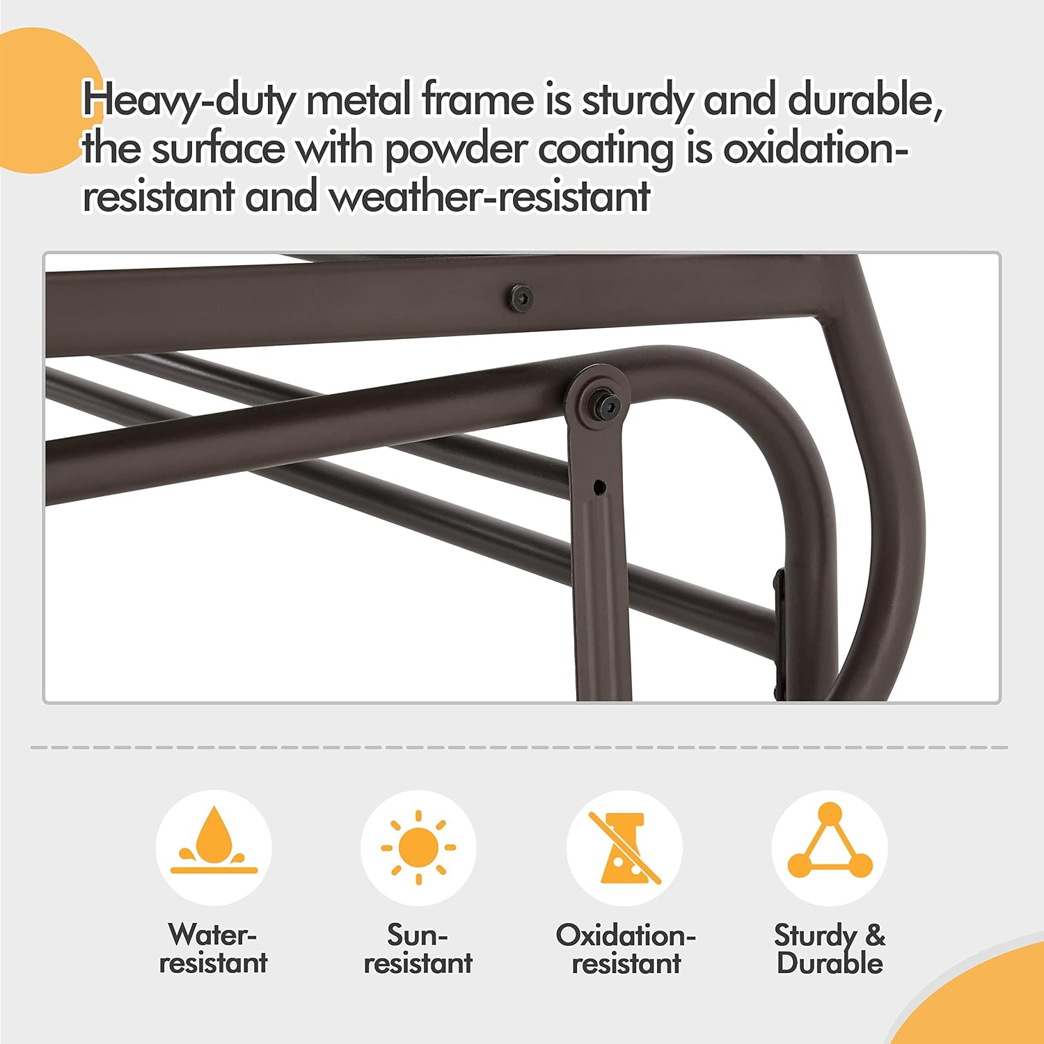 Yaheetech 2-Seat Outdoor Glider with Center Table, Patio Rocking Loveseat with Breathable Mesh Sturdy Metal Frame for Garden Pool Lawn, Gray