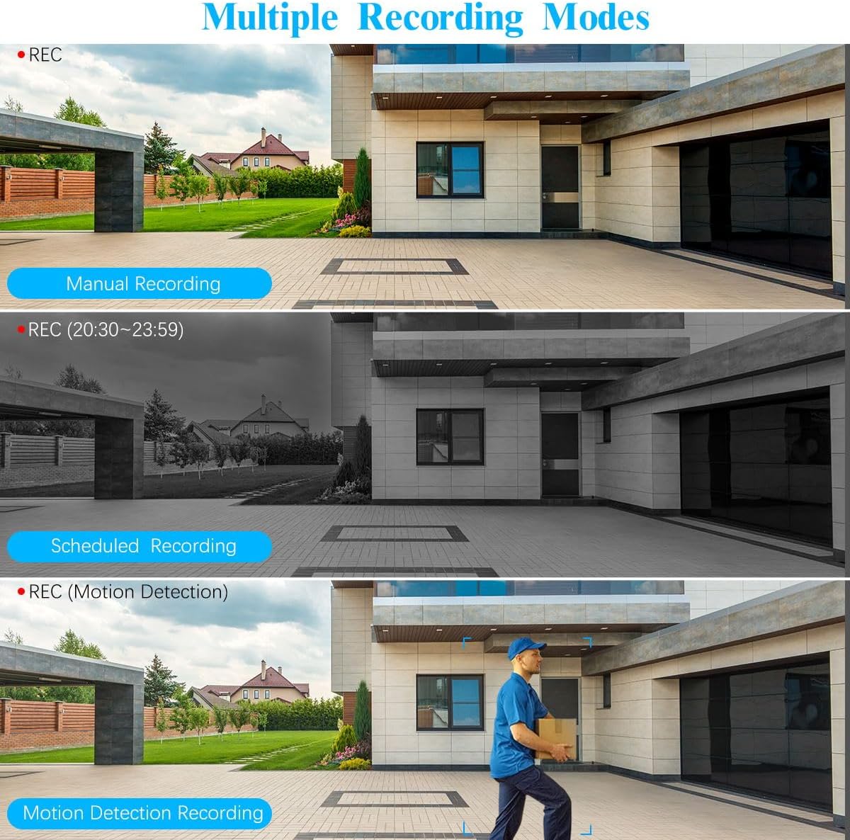 (2026 Update) 4K PoE Security Camera System, 4 Wired Dome Cameras Outdoor Indoor, 130° Wide Angle, 8CH NVR with 2TB HDD, Built-in Mic, Free App Remote Access, No Monthly Fee, 60 Days Recording