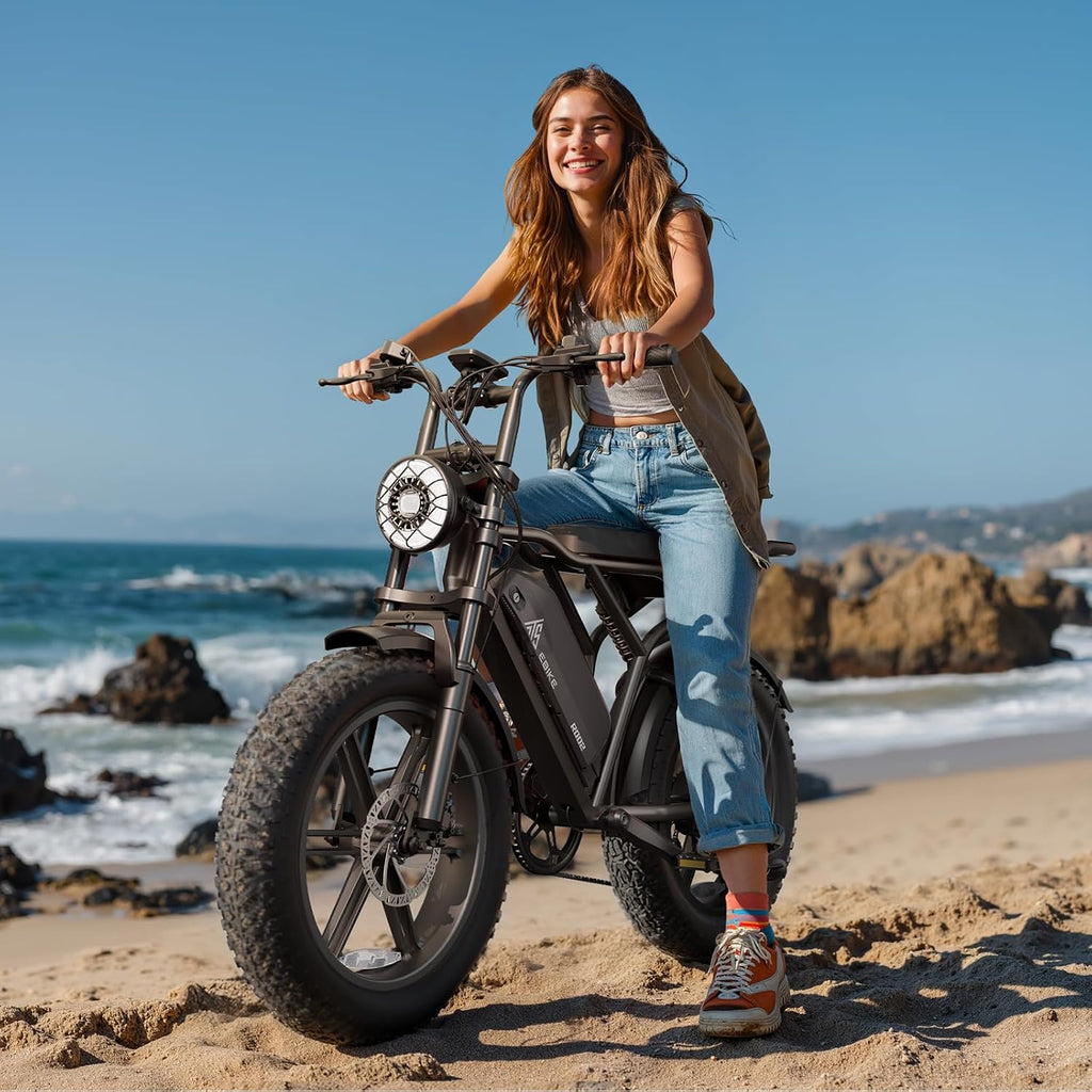 TST Electric Bike for Adults, 1500W Peak Motor 60/100 Miles Fat Tire Ebike with 48V 15Ah/25Ah Removable Battery 20' Electric Dirt Bike Full Suspension and 7-Speed