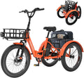 MOONCOOL Folding Electric Tricycle for Adults, 48V 500W 3 Wheels Electric Trike, Aluminum Frame Electric Tricycle Adult Bicycle with Removable Battery, Storage Bags Included