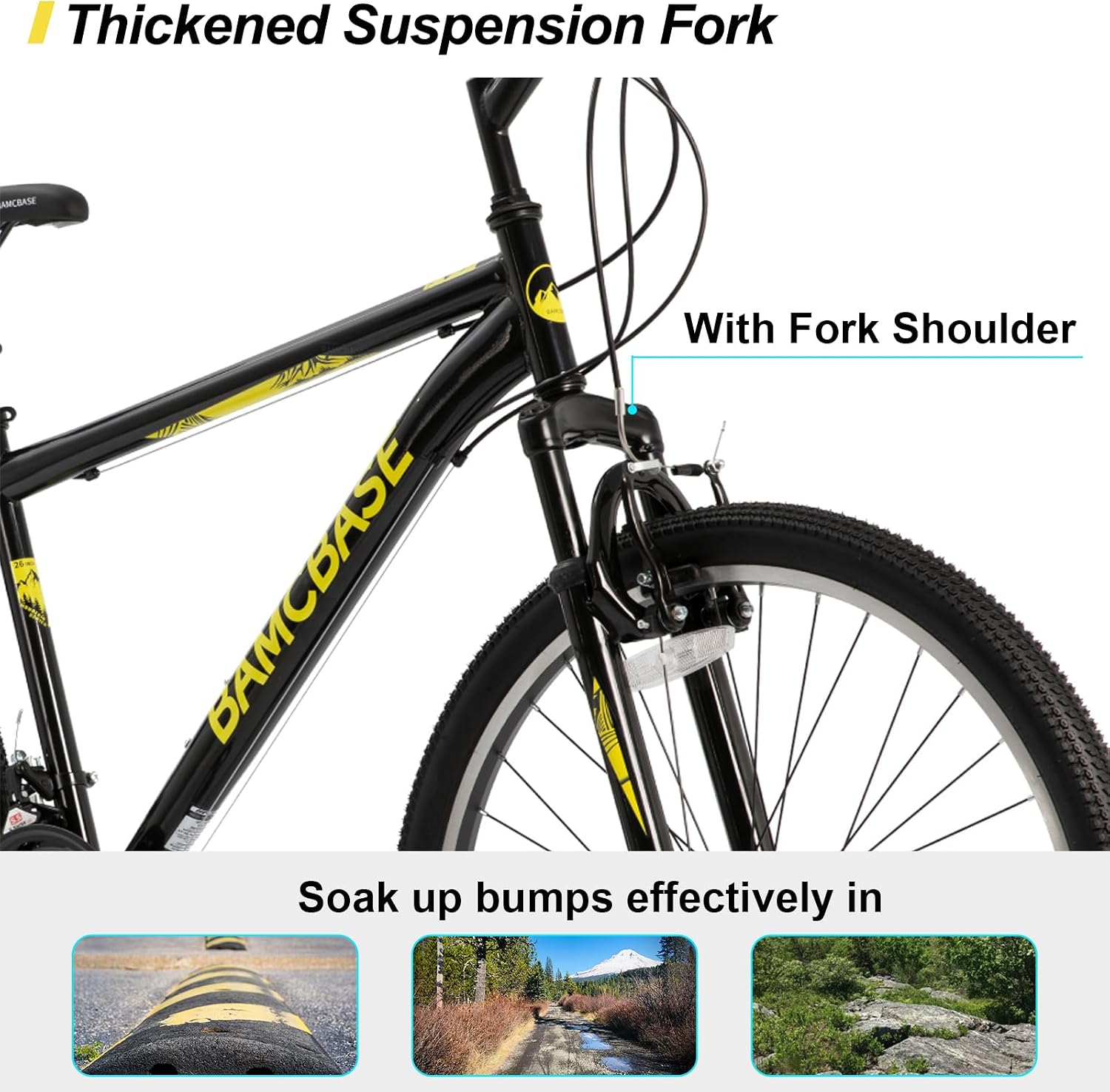 HILAND 26 27.5 29 Inch Mountain Bike, Mens Womens MTB with 21 Speeds, High-Tensile Steel Frame, V Brake, Hardtail Bicycle for Adults