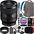 Sony FE 35mm F1.4 GM Full Frame Large Aperture G Master Lens SEL35F14GM for E-Mount Mirrorless Cameras Bundle with Deco Gear Backpack Case + 67mm UV/Polarizer/FLD Filter Kit + Monopod and Accessories