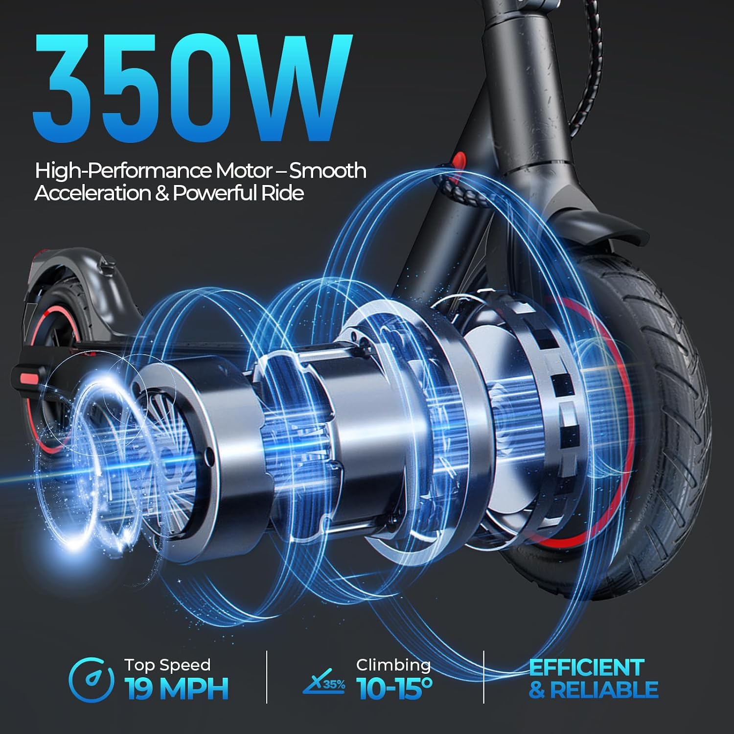 iScooter Electric Scooter Adults & Big Kids, Cruise Control, Dual Braking System, Smart App, Foldable Electric Scooter for Commuting & Campus Use
