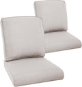 Outdoor Rattan Chair Cushions 2 Packs - Outside Durable Thick Replacement Back and Seat Cushion 22x24 with Zipper Cover for Patio Glider Rocking Chairs Loveseat Couch – Beige/Regular