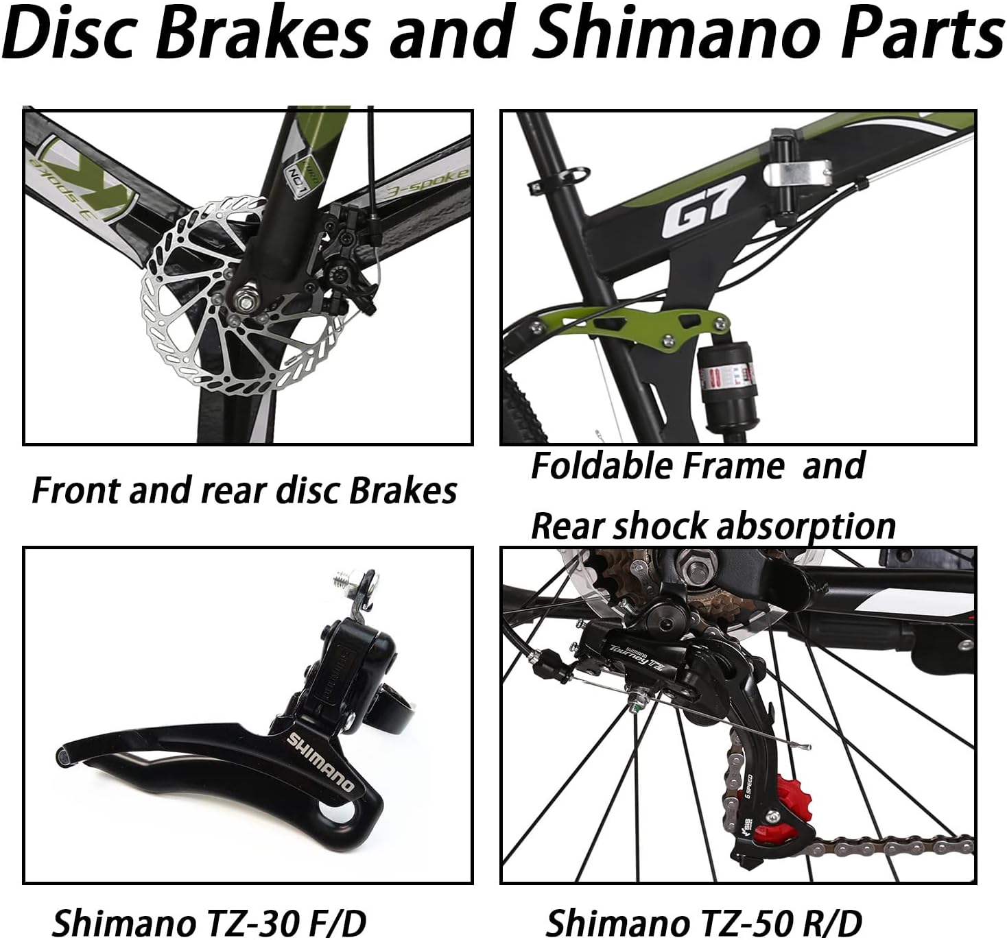 EUROBIKE OBK G4/G6 26' Full Suspension Folding Mountain Bike 21 Speed Bicycle Men or Women MTB Foldable Frame