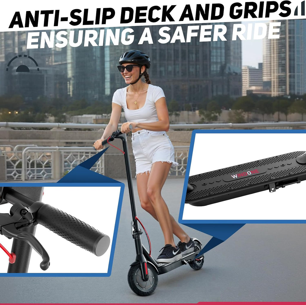 Windone Electric Scooter for Adults, 430W Peak Motor, 19MPH & 17-Mile Range, Foldable Commuter Scooter with 10' Shock-Absorbing Tires & Dual Braking System (UL 2272 Certified)