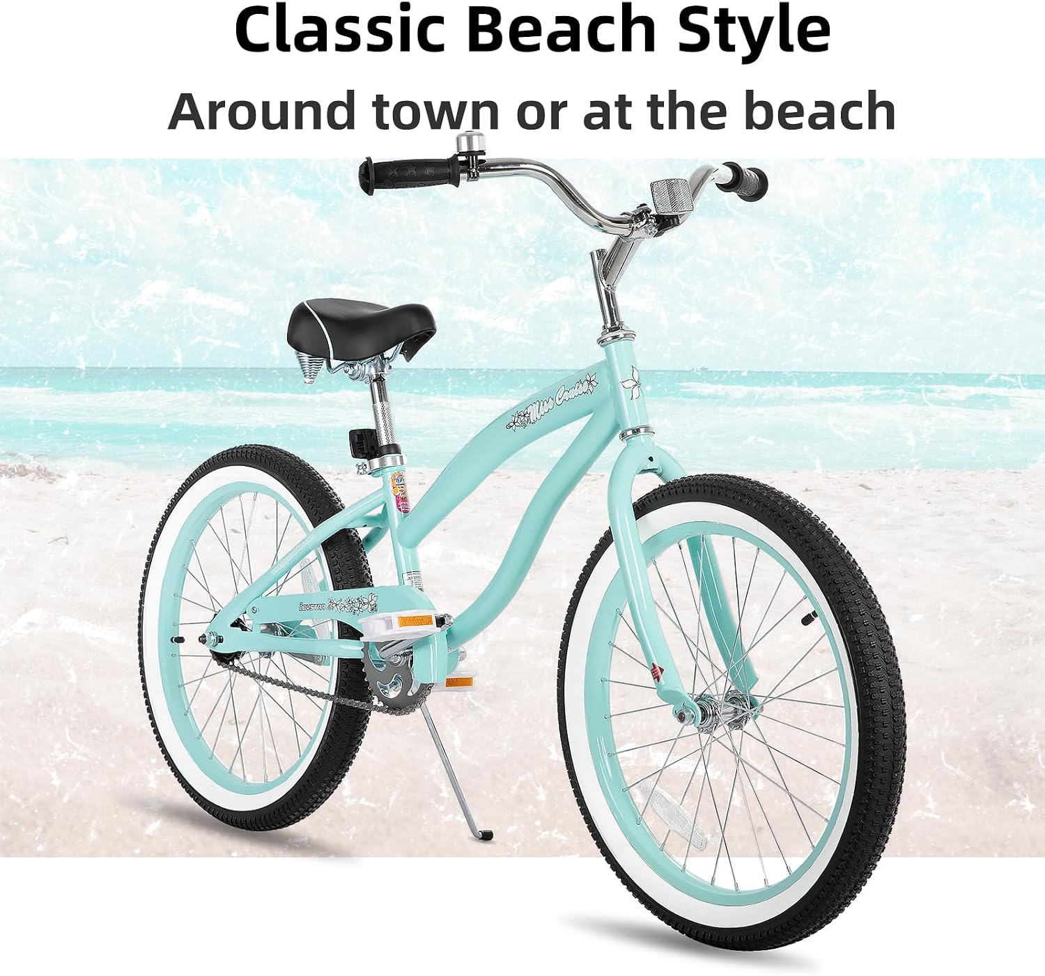 JOYSTAR 20' 24' 26' Beach Cruiser Bike for Girls, Boys, Mens and Womens, Single Speed Kids Cruiser Bikes with Coaster Brake, Multiple Colors