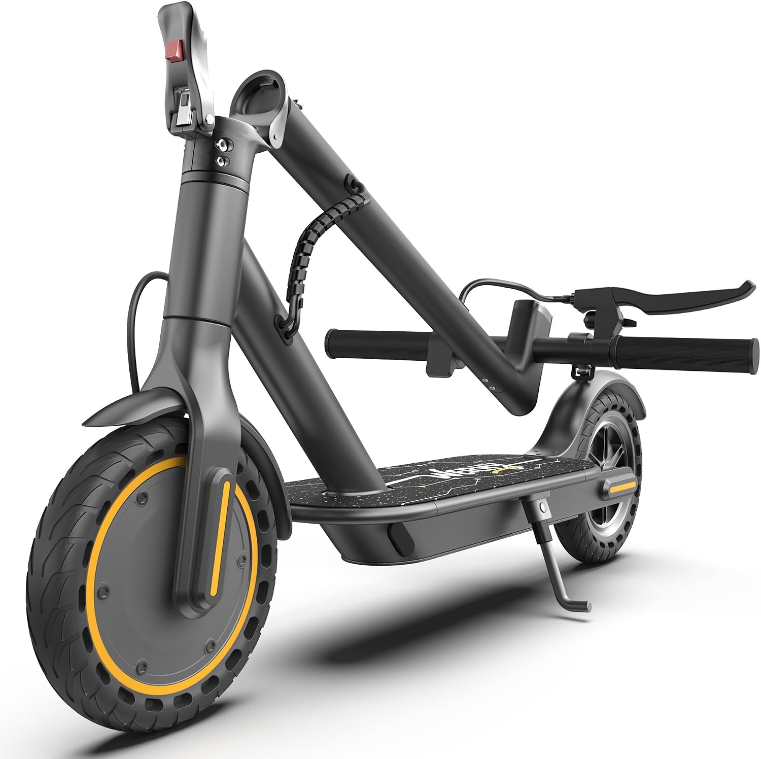 Electric Scooter, 350W Motor, 19 Mph Speed & 15 Miles Range, 8.5' Solid Tires, Lightweight Foldable Scooter with Dual Braking System, Max Load 265LBS