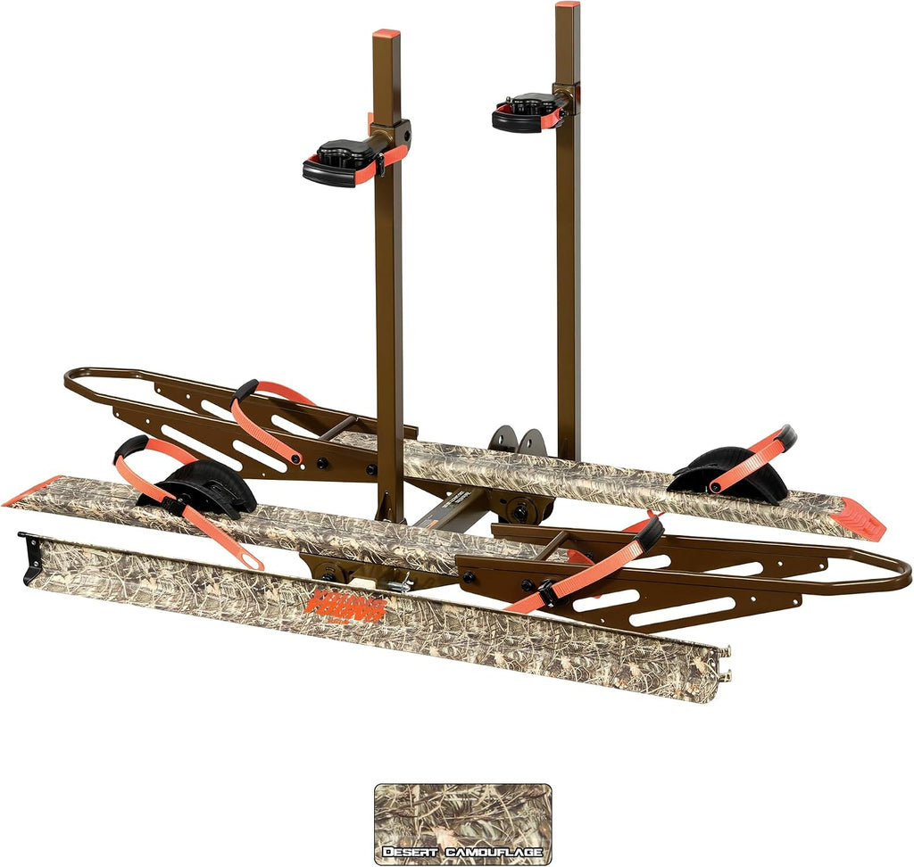 Young Bike Rack Hitch Mount for 2 E-Bikes, Fat Tire, Electric Bike Rack, Car, SUV, Truck, RV, Platform Carrier, 200lbs Capacity, Foldable, Anti-Wobble, Bike Holder, Cargo Rack, 2' Receiver, Camo