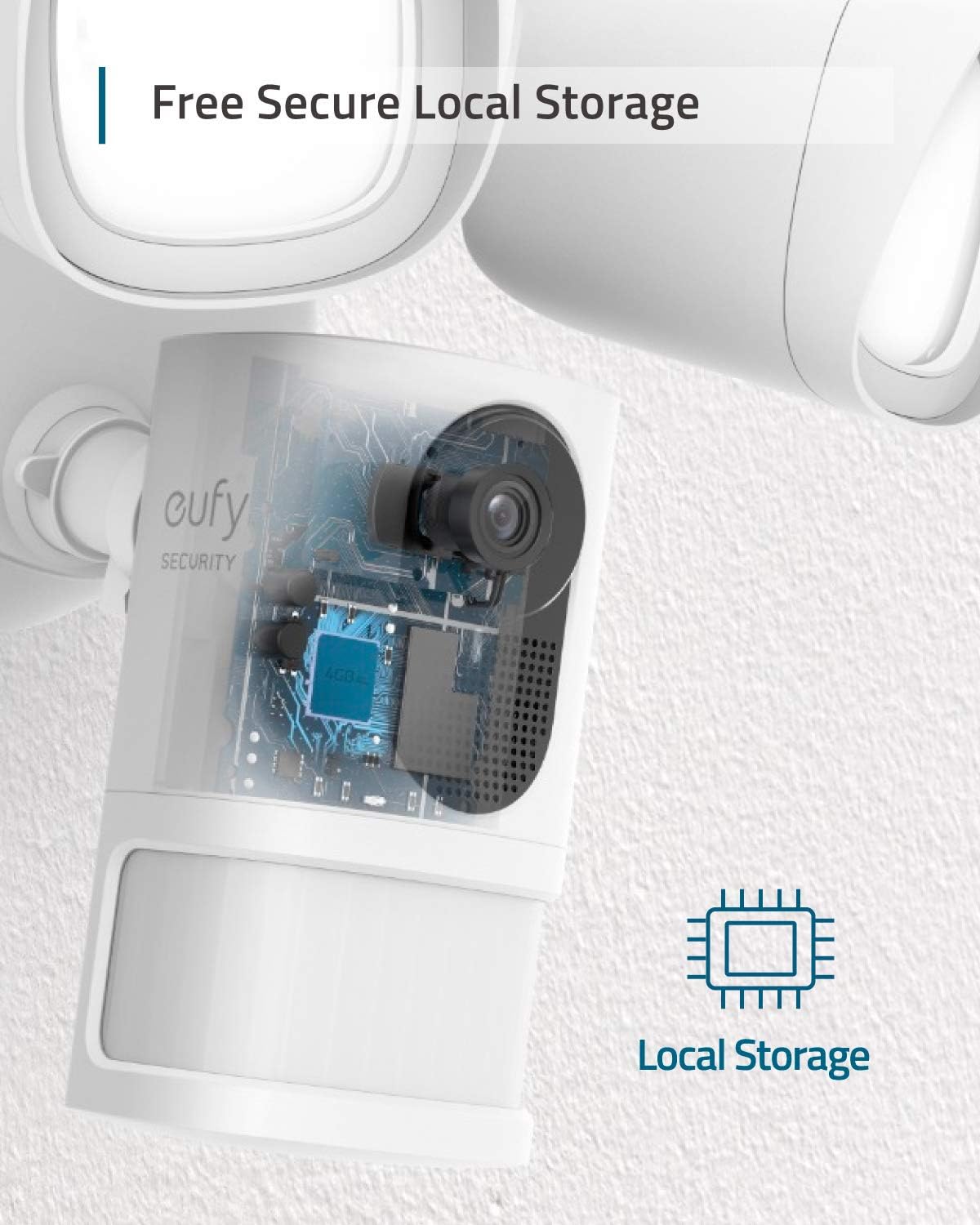 eufy Security Floodlight Camera, 1080p, No Monthly Fees, 2500 Lumens, Weatherproof, Built-in AI, 2021, Non-Stop Power (Existing Outdoor Wiring and Weatherproof Junction Box Required)