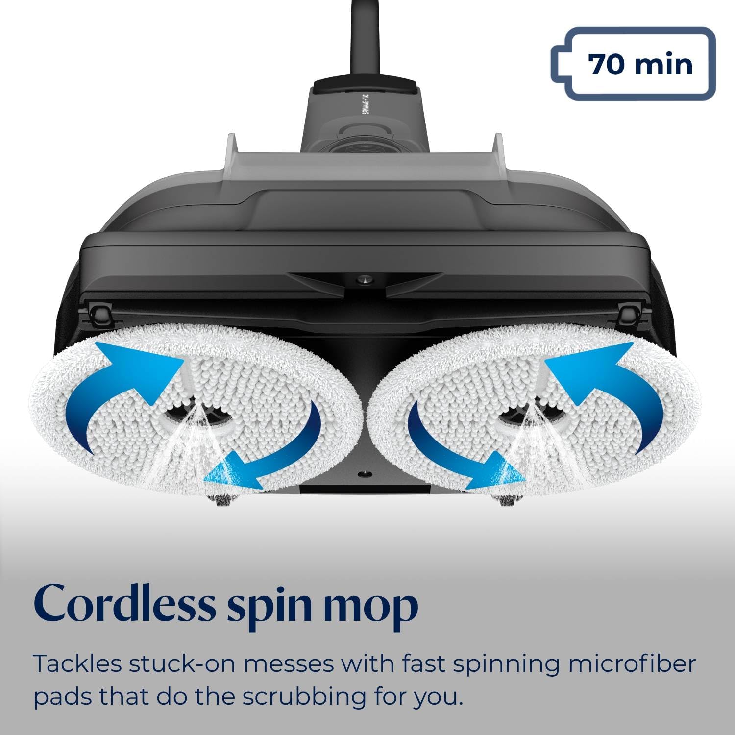 Bissell® SpinWave® + Vac Cordless, Hard Floor Spin Mop + Vacuum, Lay-Flat, Multi-Use Cleaning, Hard Floor Sanitize Formula Included