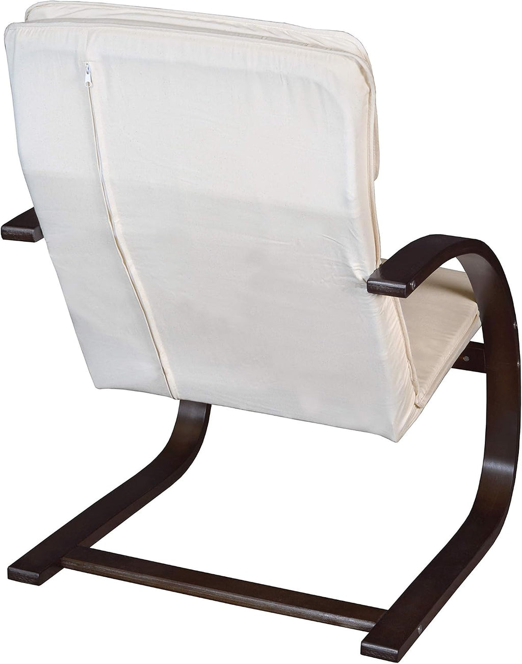Niche Mia Bentwood Reclining Rocking Chair – Lightweight, Ergonomic & Durable with Washable Cotton Cover, Sturdy Cantilever Frame for Home, Office & Nursery (Mocha Walnut/Beige)