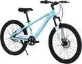 Kids Mountain Bike, 20 24 Inch Kids Bike for Boys Girls Age 7-12 Years, High Carbon Steel Bicycle, Suspension Fork, Dual Disc Brakes, Single Speed, Multiple Colors