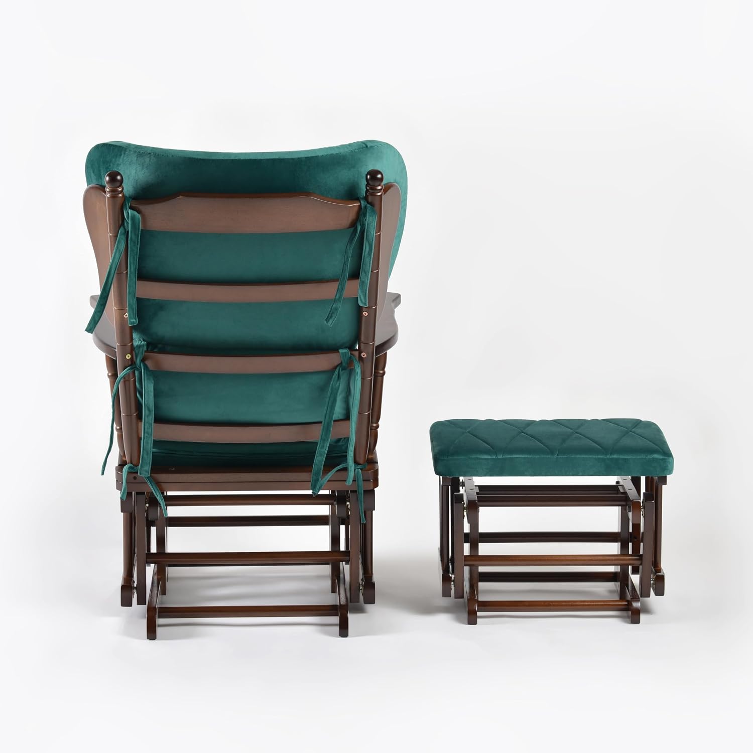 Comfort Deluxe Glider Chair and Ottoman Set (Green)