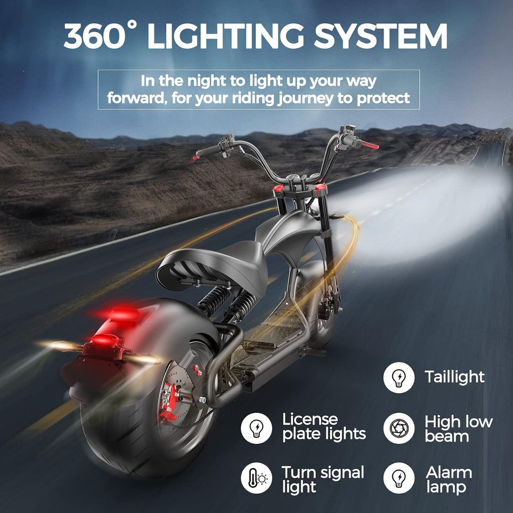 eAhora M1P Series 4000/3000W Electric Motorcycle for Adults, 55MPH Max Speed 60V 40Ah Battery with Fast Charger, 50+Mile Long Range,Full Suspension & Disc Brakes, Street Legal City Scooter Moped