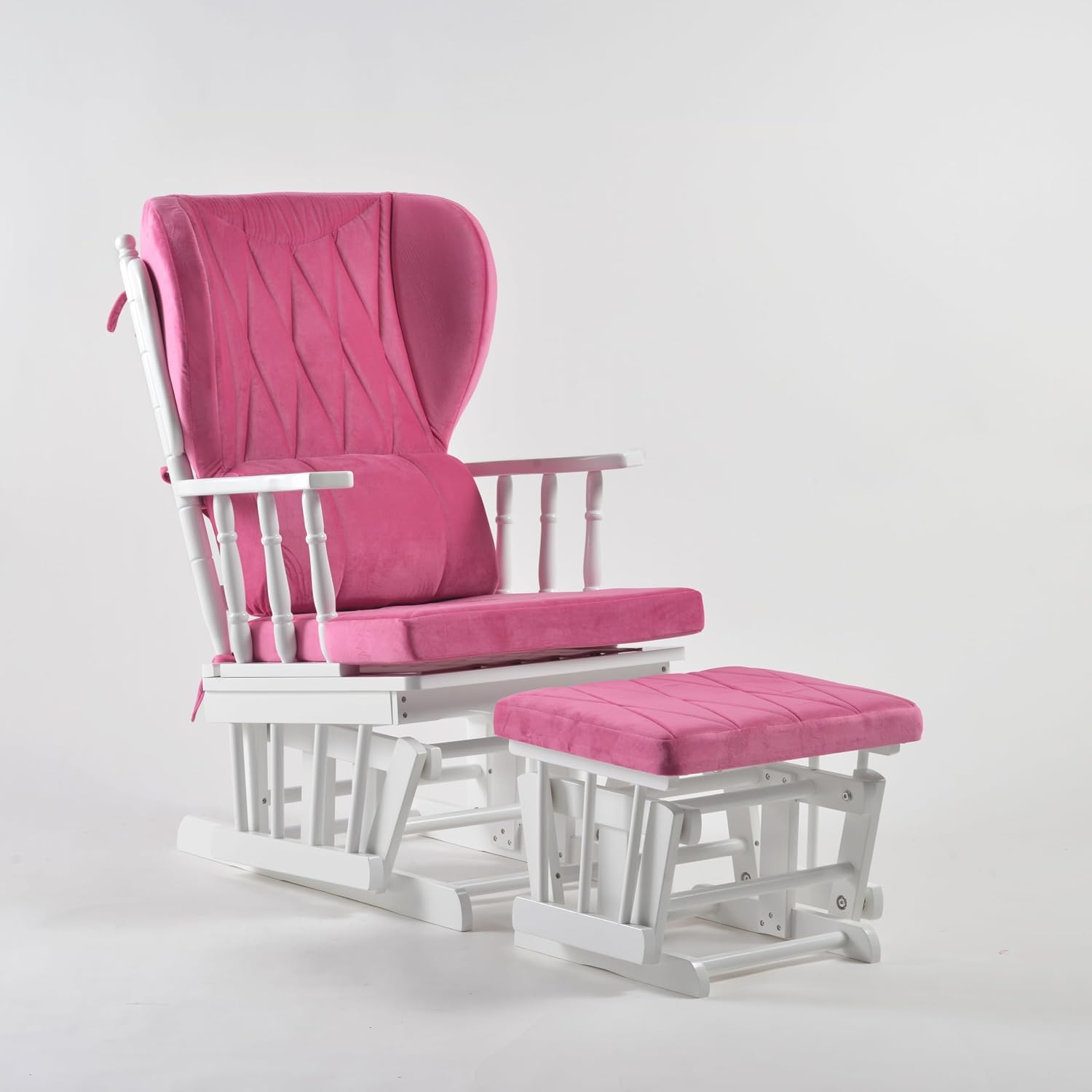 Comfort Deluxe Glider Chair and Ottoman Set (Pink)