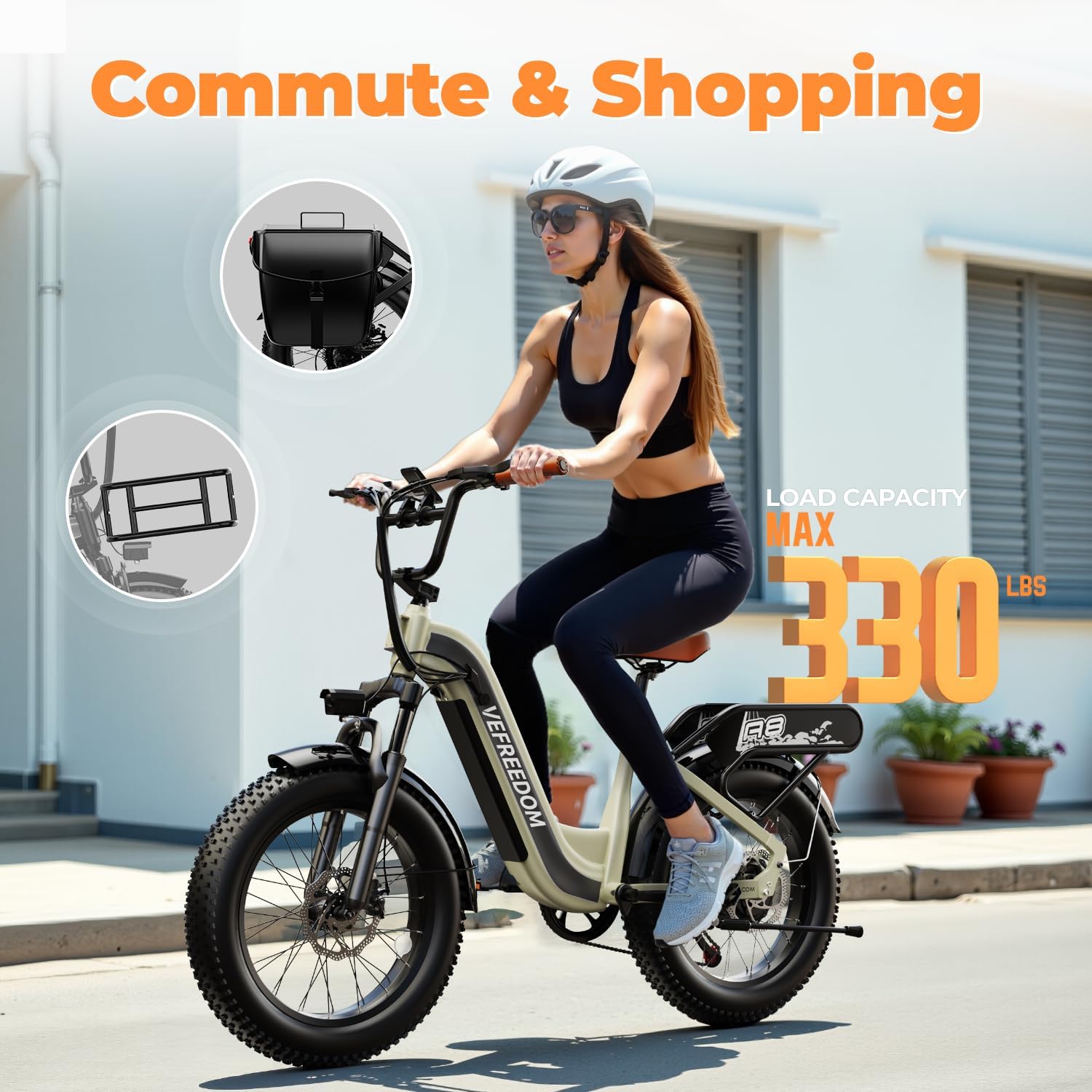 EUY Electric Bike for Adults, 1500W Peak Motor Ebike, 48V20Ah, 20'' x 4.0'' Fat Tire Electric Mountain Bike, Commute E Bike with 70 Miles, 7 Speed and Dual Suspension Electric Bicycle