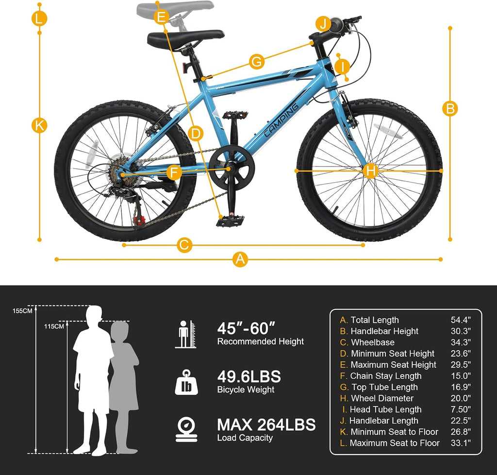 Ktaxon 20/24/26 Inch Mountain Bike, 7/21-Speed Adult Bicycle with Sturdy Steel Frame, Front Suspension, Excellent Twist Shifting, Easy to Assemble and Stylish Cool Look for Men Women