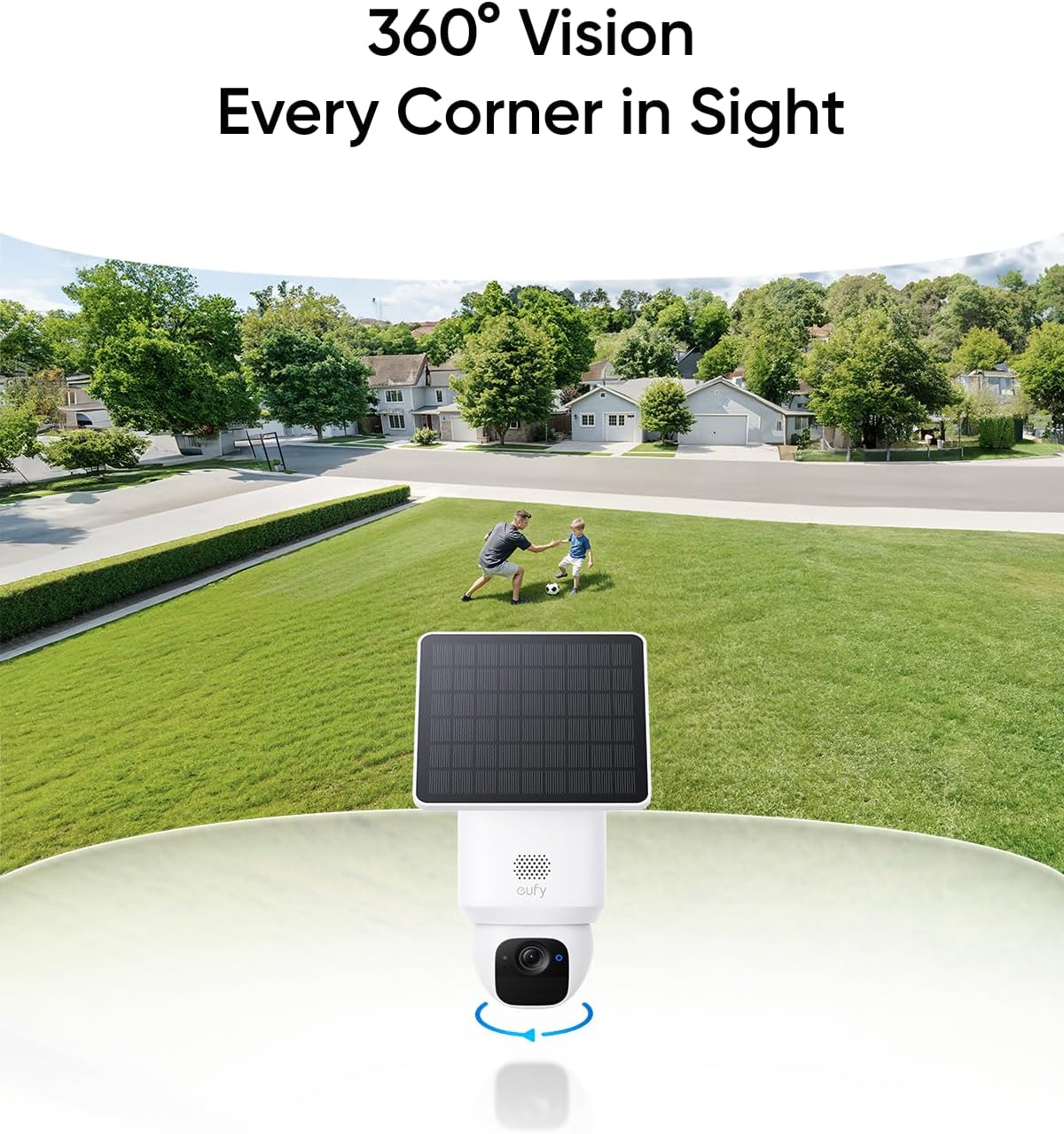 eufy Security Entry Sensor with SoloCam E30, Solar Powered, 360° Pan, AI Tracking, 2K Clarity, Security Cameras Wireless Outdoor, Camera, Outdoor Camera, HomeBase S380 Compatible, No Monthly Fee